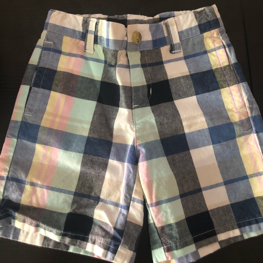 Janie and jack boy plaid shorts sz 12-24 months